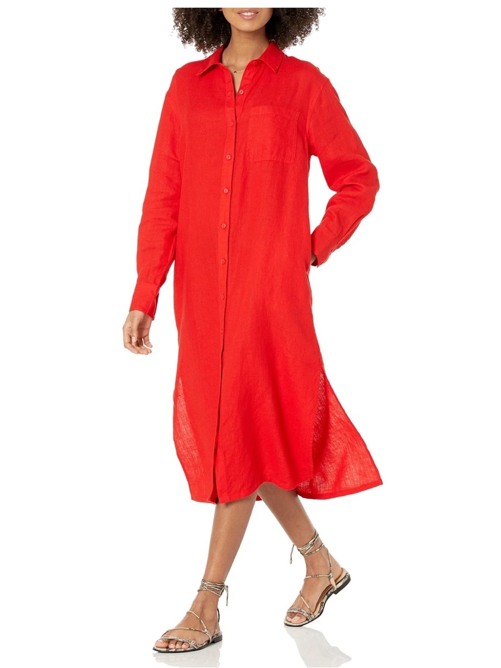 The Drop Fiona Flame Shirt Dress - Small